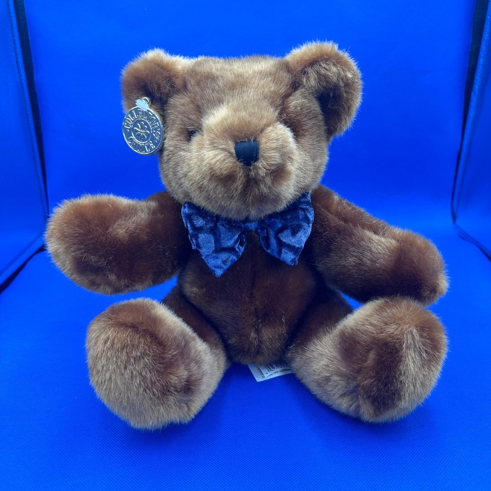 Dan Dee Collectors Choice Teddy Bear Plush Animal Brown Blue Bow tie Nursery 10"